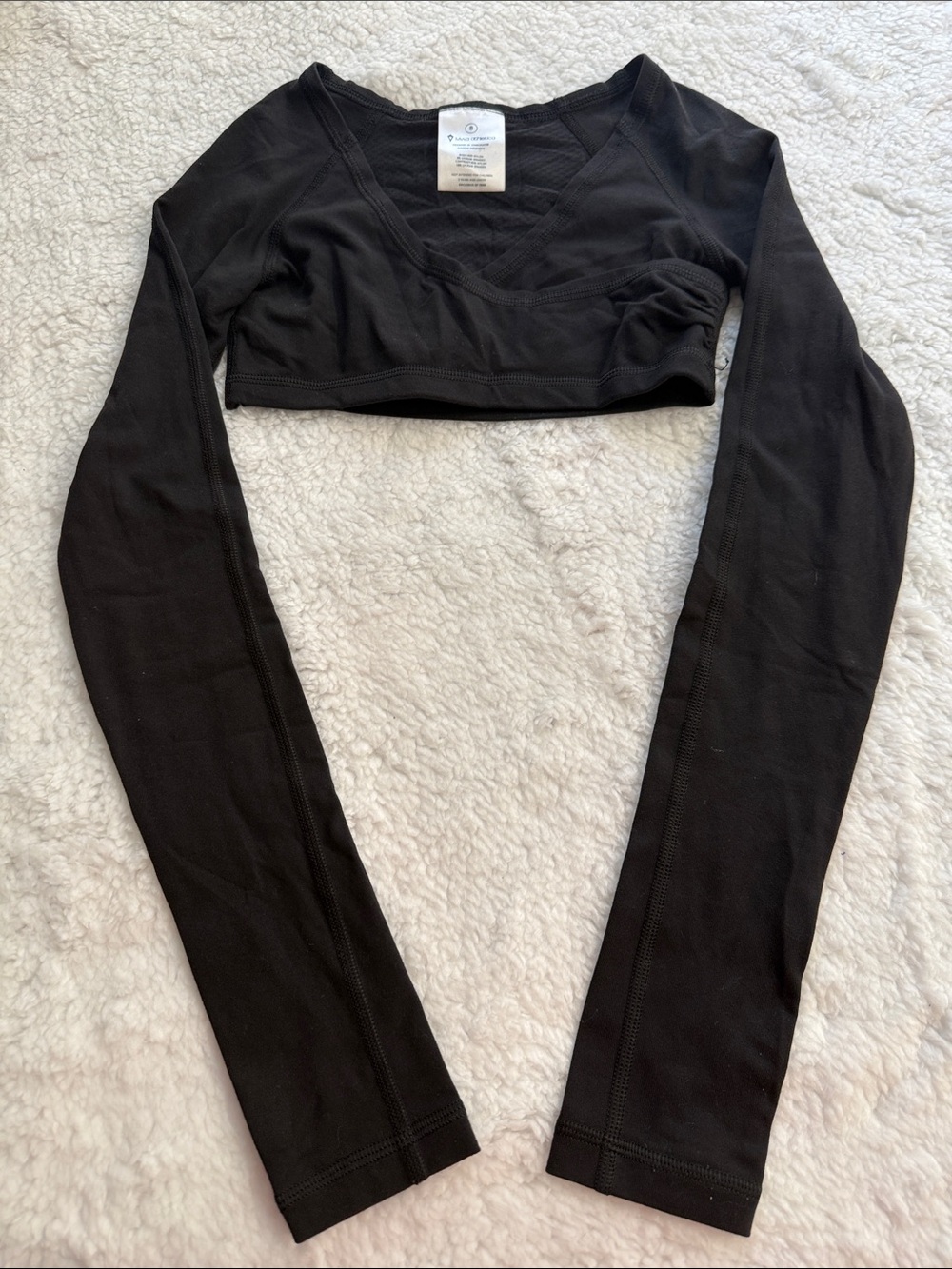 Ivivva Black Long-Sleeve Cropped V-Neck Top
